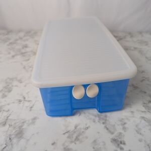Blue Storage Box with White Lid